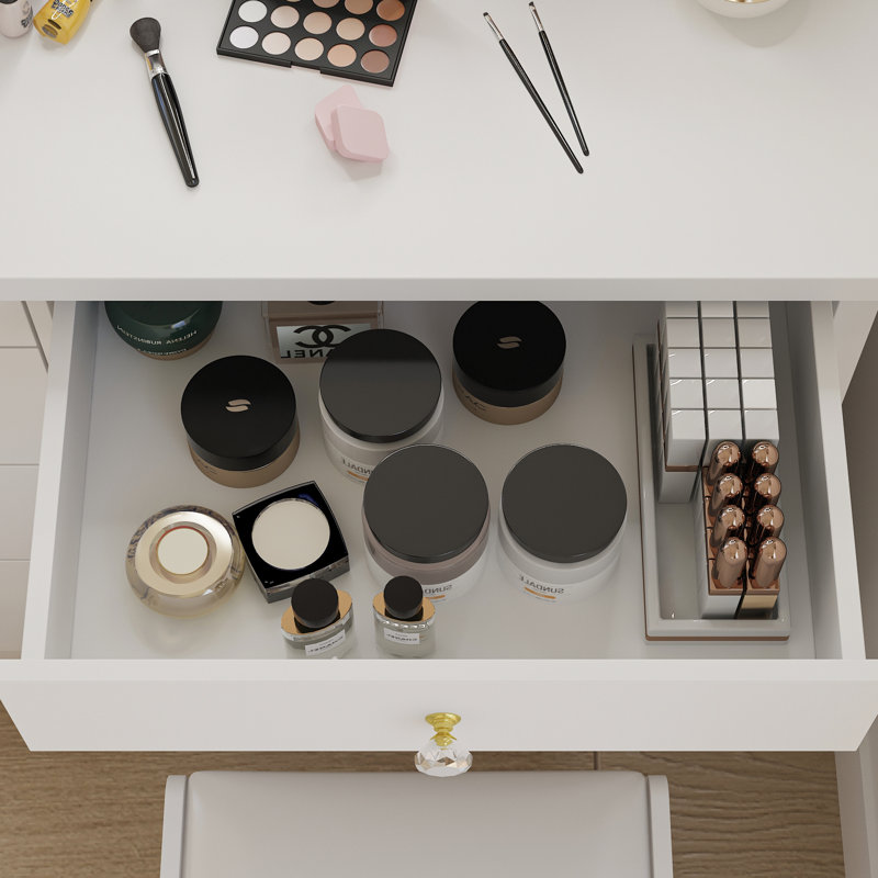 Latitude Run® Vanity Set with Stool and Mirror & Reviews